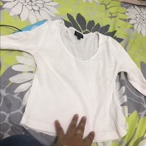 White Ribbed Crop Top